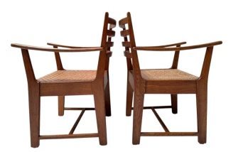 Two Modernist Art Deco Armchairs by Bas van Pelt for My Home, 1930s